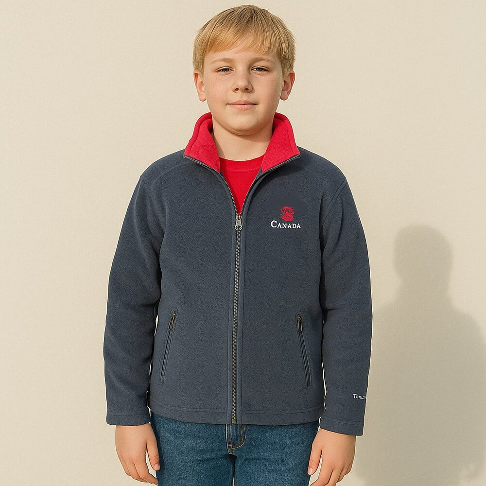 Northern Vibe Vancouver, Canada Red Full Zip Knit Fleece Jacket Sweater Sweatshi